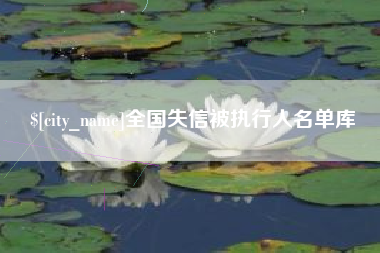 九江全国失信被执行人名单库