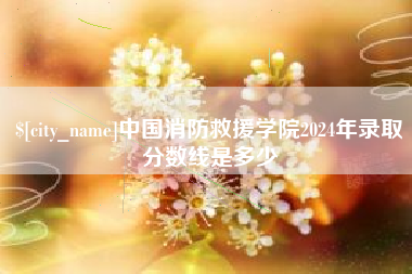 九江中国消防救援学院2024年录取分数线是多少