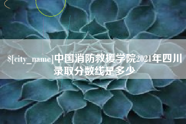九江中国消防救援学院2021年四川录取分数线是多少