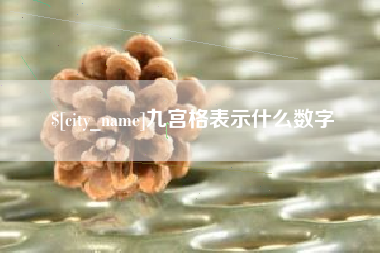 九江九宫格表示什么数字