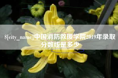 九江中国消防救援学院2019年录取分数线是多少