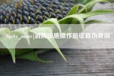 九江消防设施操作员证真伪查询