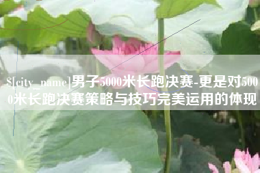 九江男子5000米长跑决赛-更是对5000米长跑决赛策略与技巧完美运用的体现