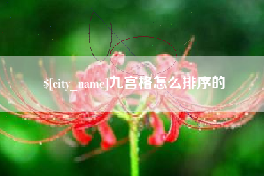 九江九宫格怎么排序的