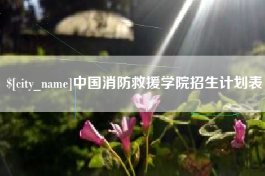 九江中国消防救援学院招生计划表