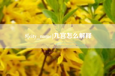 九江九宫怎么解释